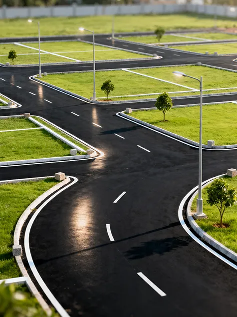 WIDE BLACK TOP ROADS